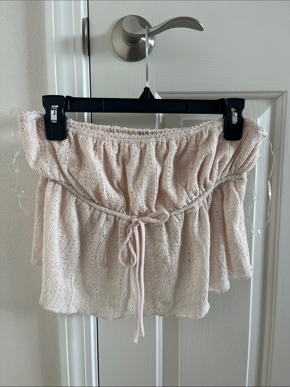 PacSun Blush Lace Off-Shoulder Tube Top